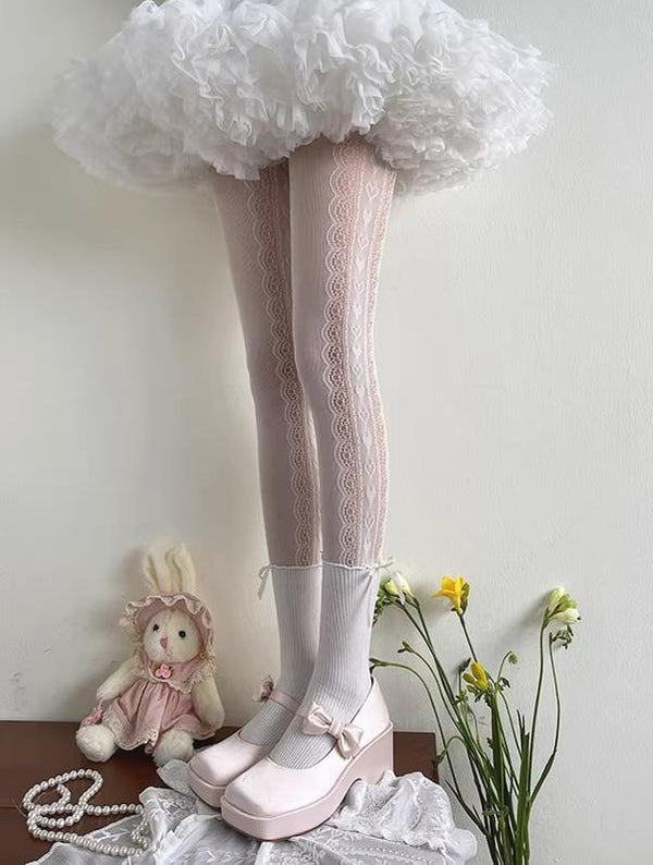 WAGUIR - Sweet Lolita Lace Patchwork - Pantyhose Socks