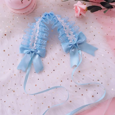 Soft Girl Sweet Lolita Headband White Lace Hair Accessory Versatile Kc Hair Ornament Dark Gothic