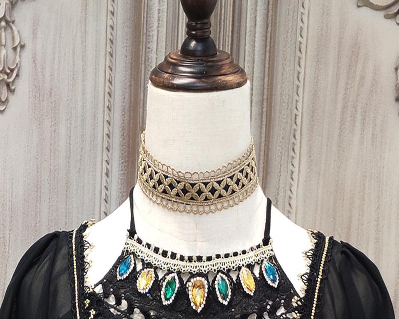 Miss Point~Dusk Bester~Egyptian Lolita Brooch Waistband Shawl black lace chocker 17026:232486