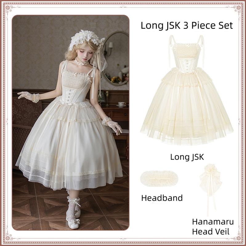 Confession Poem - Classic Lolita Corset JSK Set, Lace & Bows (L M S) 45145:836030