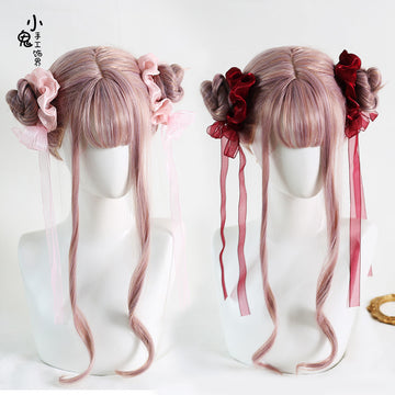 Double Ponytail Lolita Hair Tie Chinese Style Ribbon Bun National Style Girl Bun Hair Accessory Mermaid Princess Hair Tie