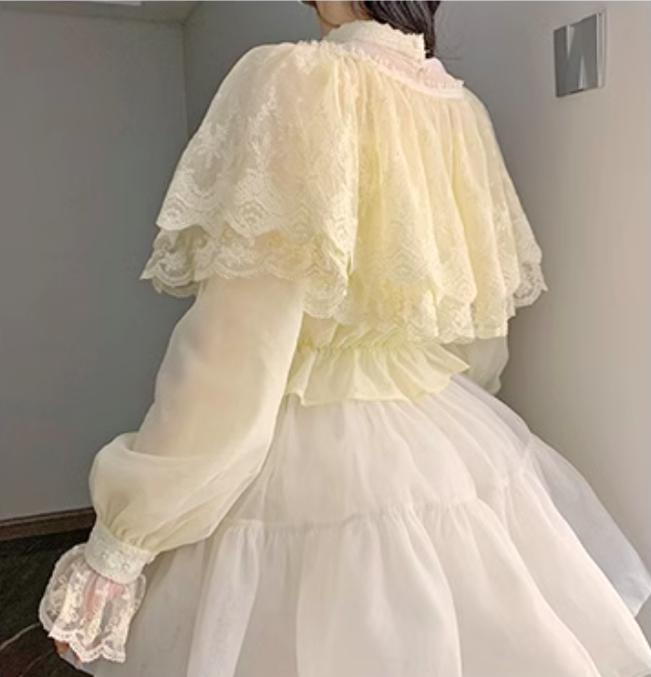 With PUJI - Love Poem - Classic Lolita Shawl 3-Color Versatile Spring Innerwear