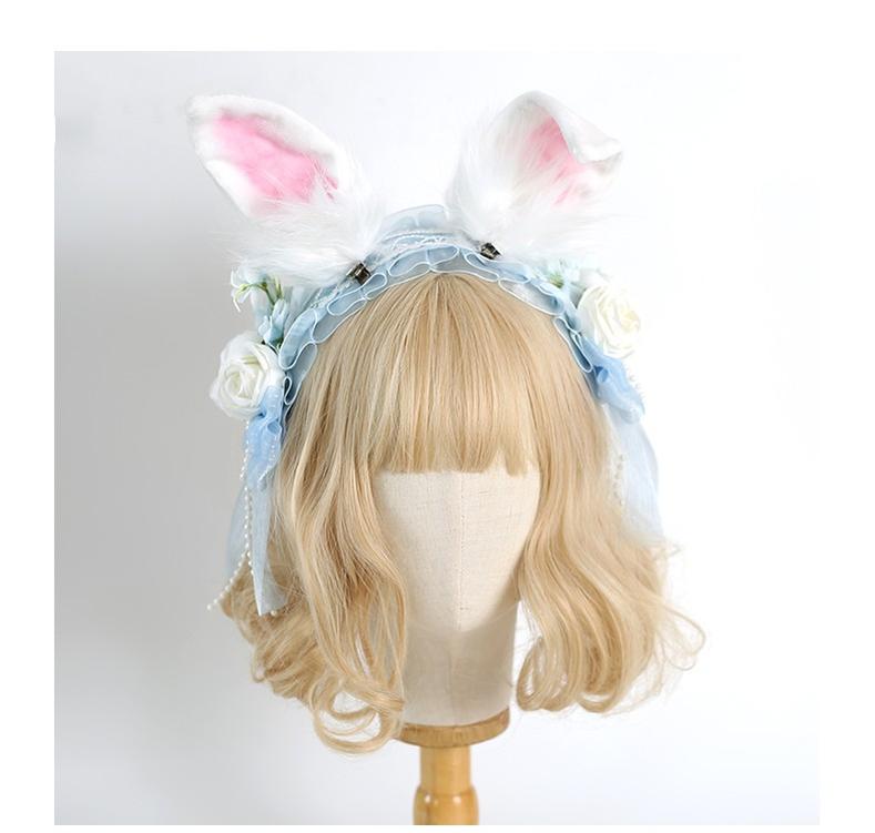 Xiaogui - Elegant Lolita Floral Lace Handmade - Headband Headwear