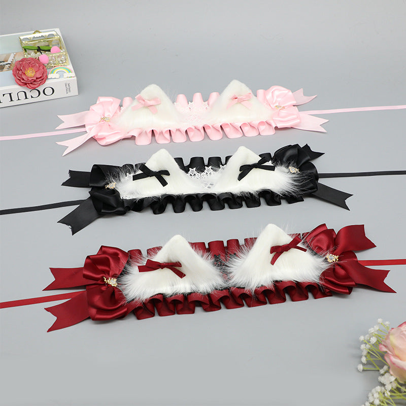 Cute Girl Hair Accessories Lolita Multi-use Clip Bow Hair Ornament Comic Exhibition Costume Cat Ear Hair Clip Cat Ear Hairband - Lolita Fetch