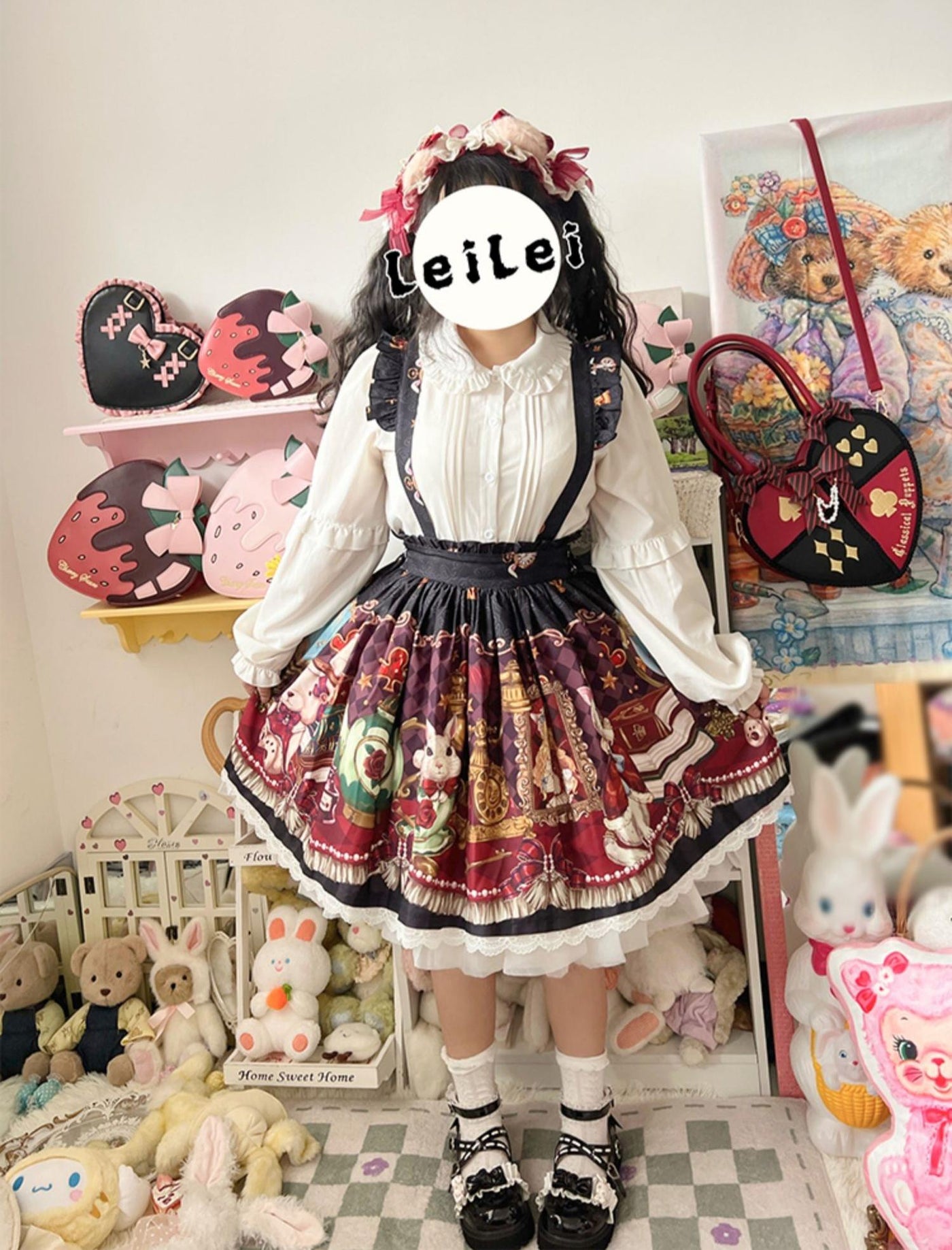 OCELOT - Crown Bear - Kawaii Lolita SK Daily Chiffon Skirt