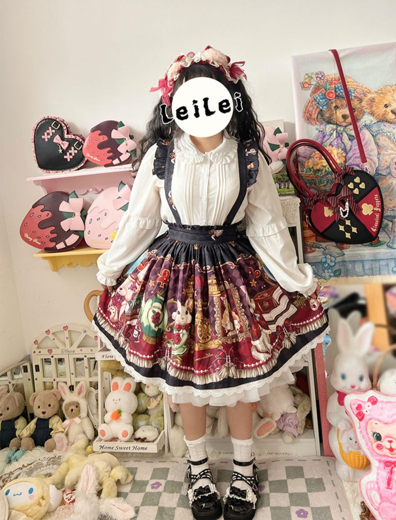 OCELOT - Crown Bear - Kawaii Lolita SK Daily Chiffon Skirt