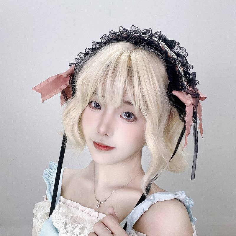 Metal Chain Harajuku Style Hot Girl Headband Lace Japanese Style Lolita Hair Accessories Punk Dark Subculture Niche Hair Accessories - Lolita Fetch