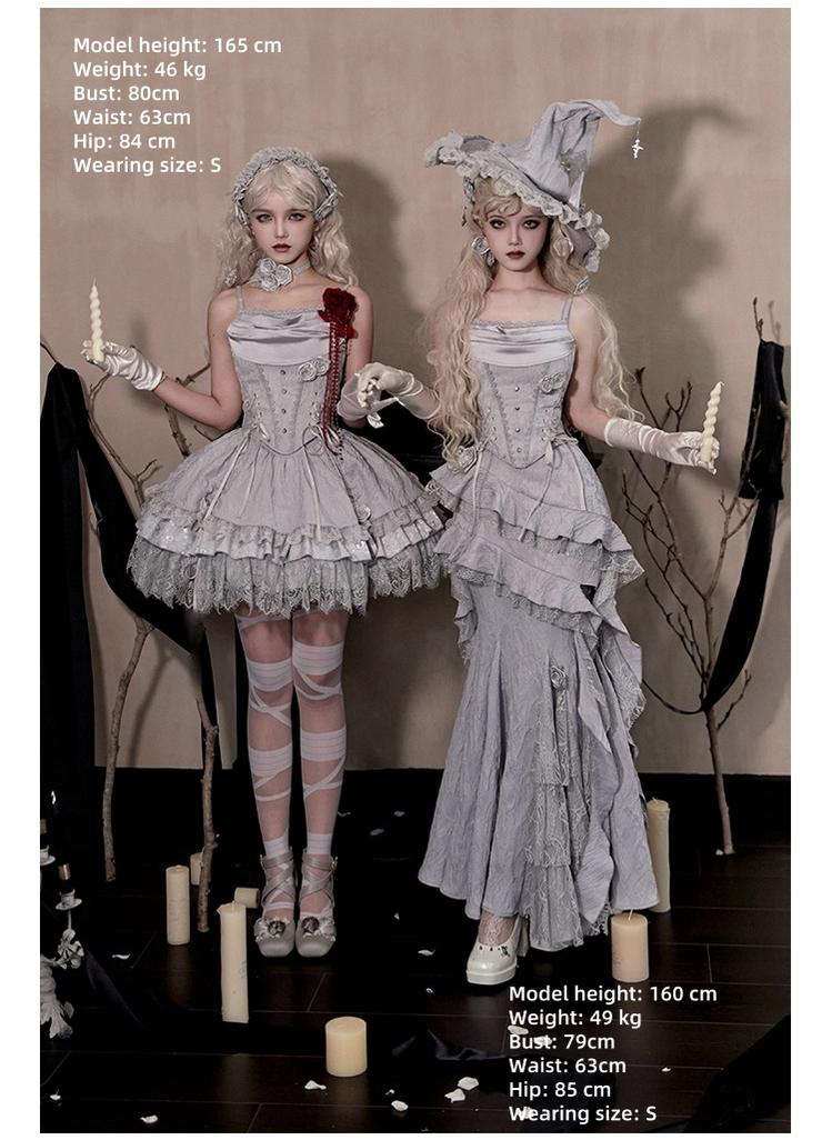 With PUJI - Twilight - Gothic Witch Lolita SK Suit Bodice Mermaid Dress