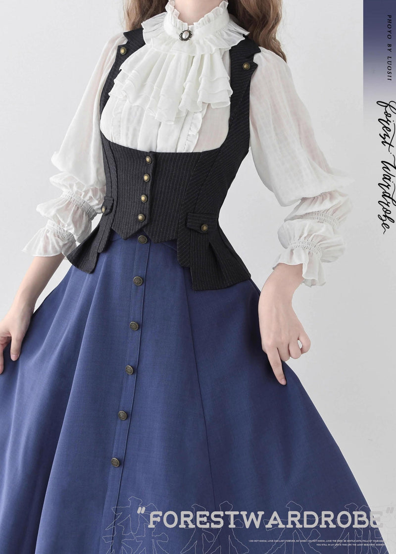 Forest Wardrobe - Forest Revelation - Classic Lolita Fishbone Long Skirt, Side Pockets
