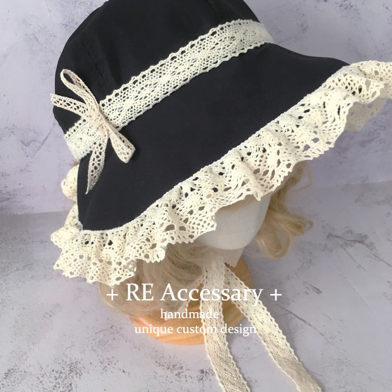 Gothic Dark Doll Lolita Lace Hat Cla French BNT Hat Japanese Harajuku