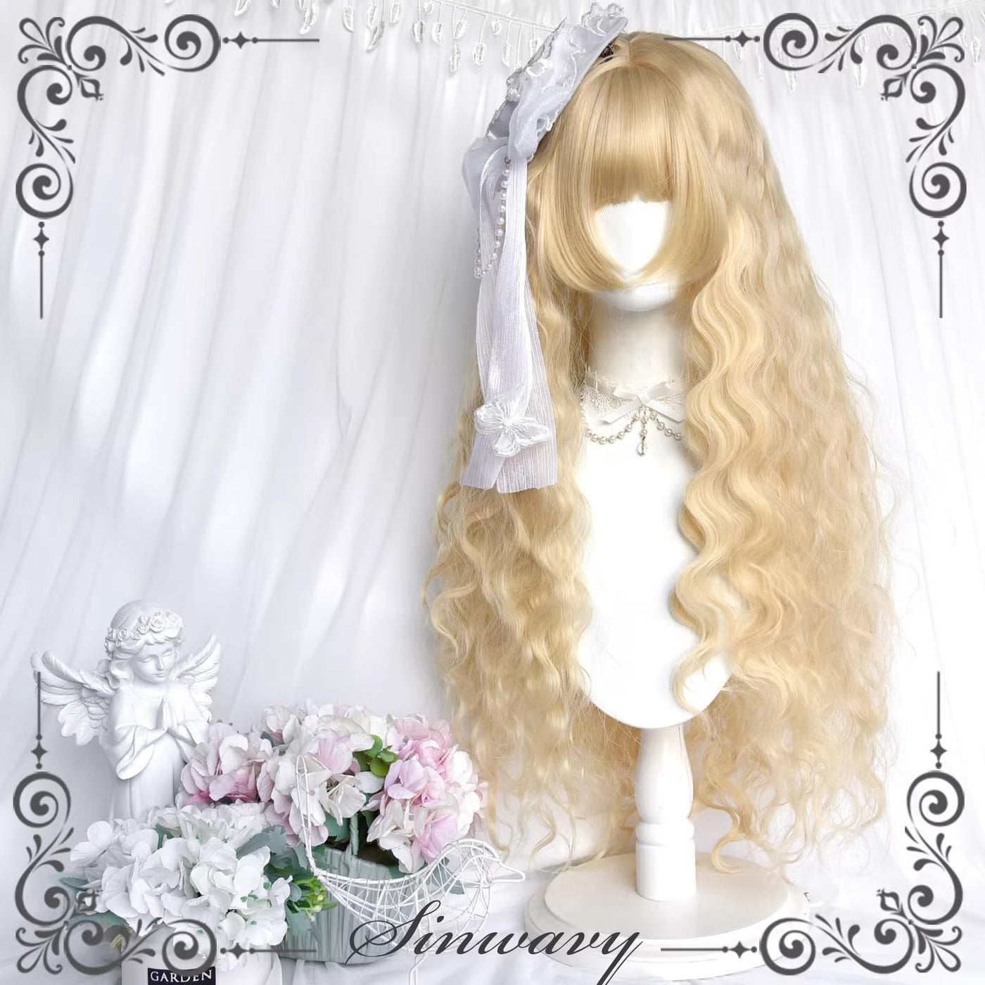 Sinwavy - Doll-like Lolita Long Curly Wig - Comic Sideburns Wig