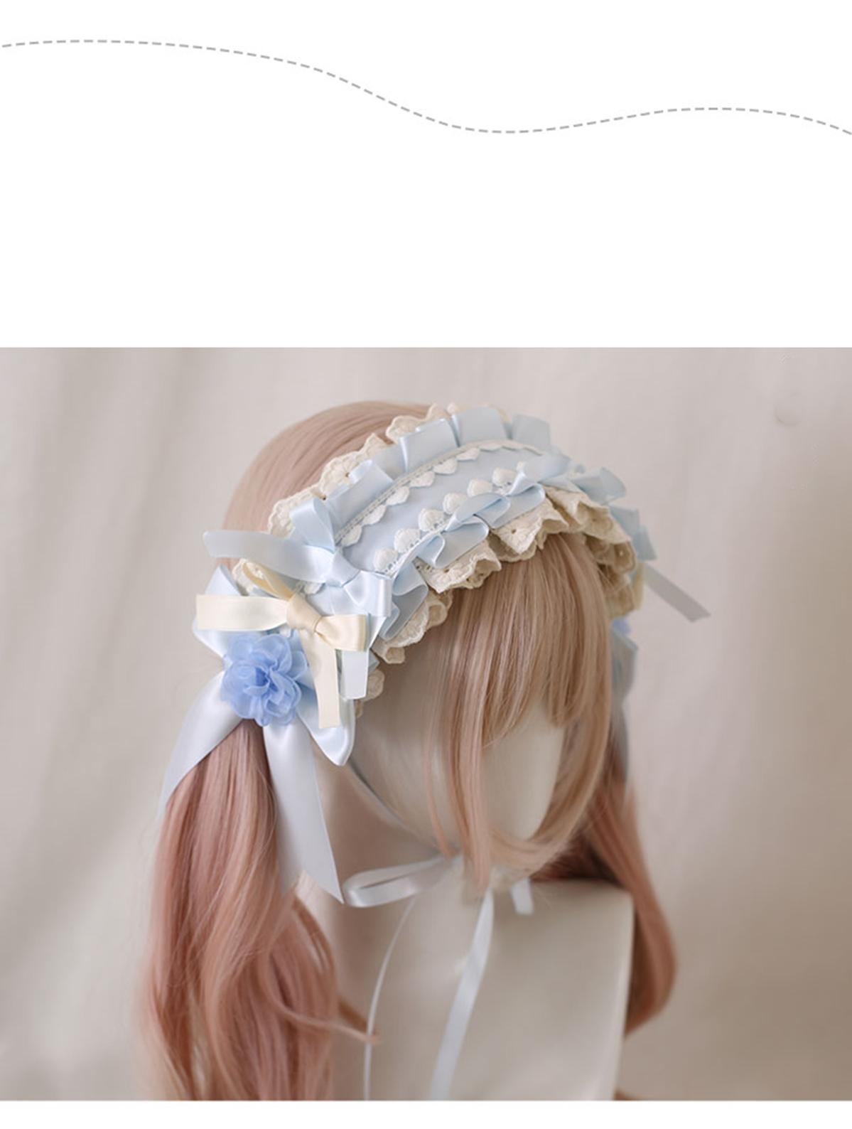 Xiaogui - Four Seasons Floral - Sweet Lolita Headdress Bow KC Lace Cuffs