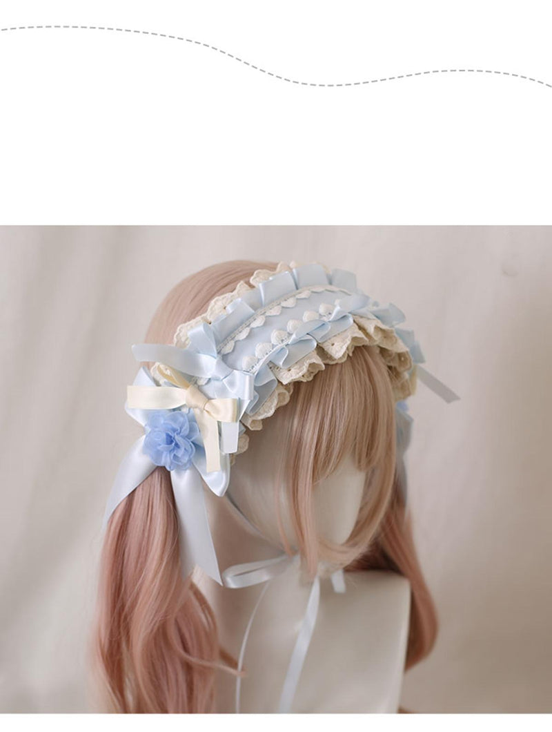 Xiaogui - Four Seasons Floral - Sweet Lolita Headdress Bow KC Lace Cuffs