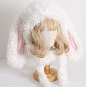 Xiaogui - Kawaii Lolita Plush Rabbit-Eared Hat - Headwear