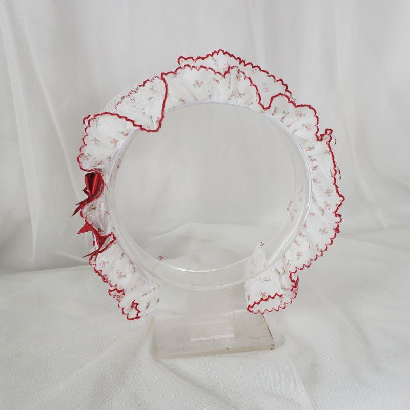Doll Lace Bow Headband Handmade Lolita Headband Forest Style Versatile Cute Sweet Adorable Girl Hair Accessory for Women - Lolita Fetch