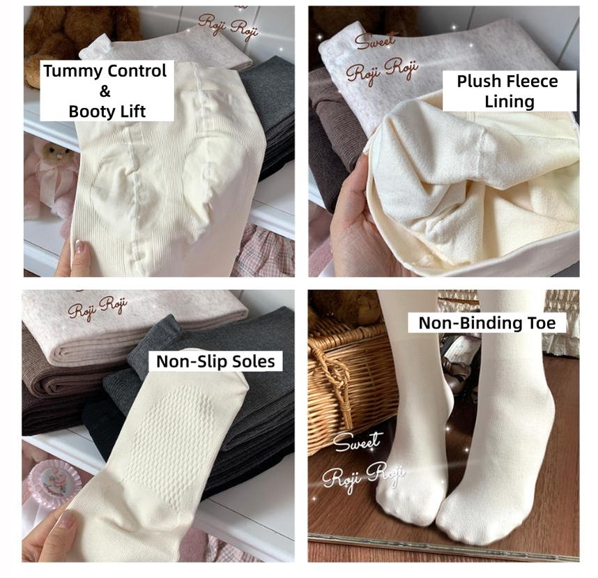 Roji Roji - Kawaii Lolita Fleece-Lined Tights - Multiple Colors Socks
