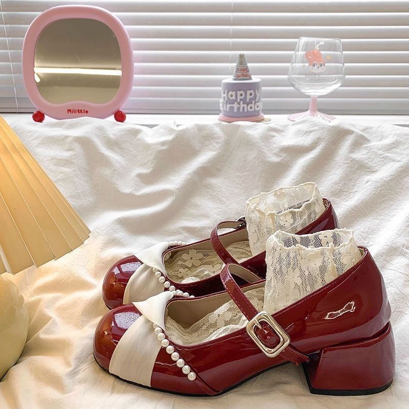 French Niche Design Bow Mary Janes | 2025 New Chunky Heel Dressy Pumps