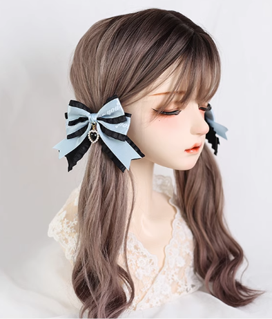 Xiaogui - Sweet Lolita Ribbon Bow Hair Clips - Headwear