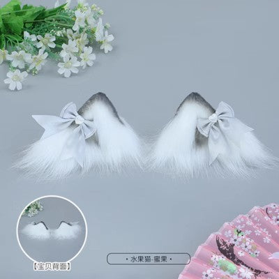Cat Ear Hair Clip Headband Cute Girl Hair Accessories Lolita Comic Exhibition Bowknot Headwear Animal Ear Hair Clip