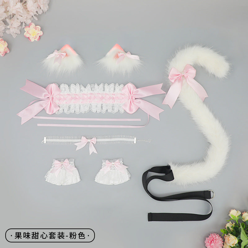 Cute Girl Hair Accessories Lolita Comic Exhibition Multi-use Clip Bow Hair Ornament Cat Ear Hair Clip Cat Ear Headband - Lolita Fetch