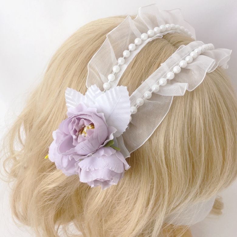 Lolita French Retro Sweet Mesh Headband - Gentle Temperament Flower Lace Hair Accessory
