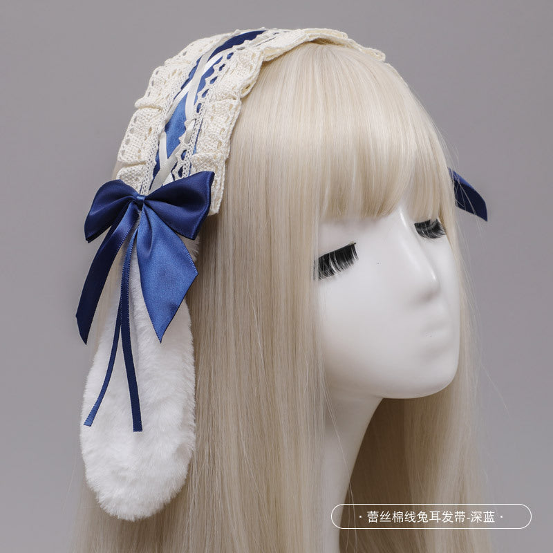 Handmade Classical Bow Lace Bunny Ears - Lolita Hair Clips/Bands Wedding Accessories - Lolita Fetch
