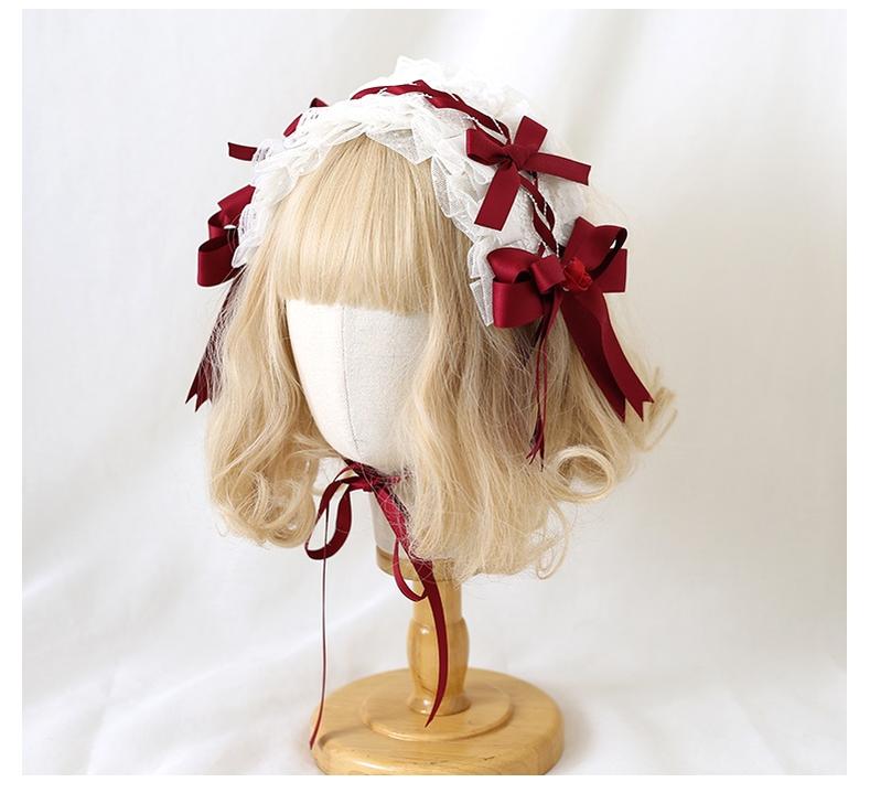 Xiaogui - Elegant Lolita Hairband Dark Red - Headwear Headwear
