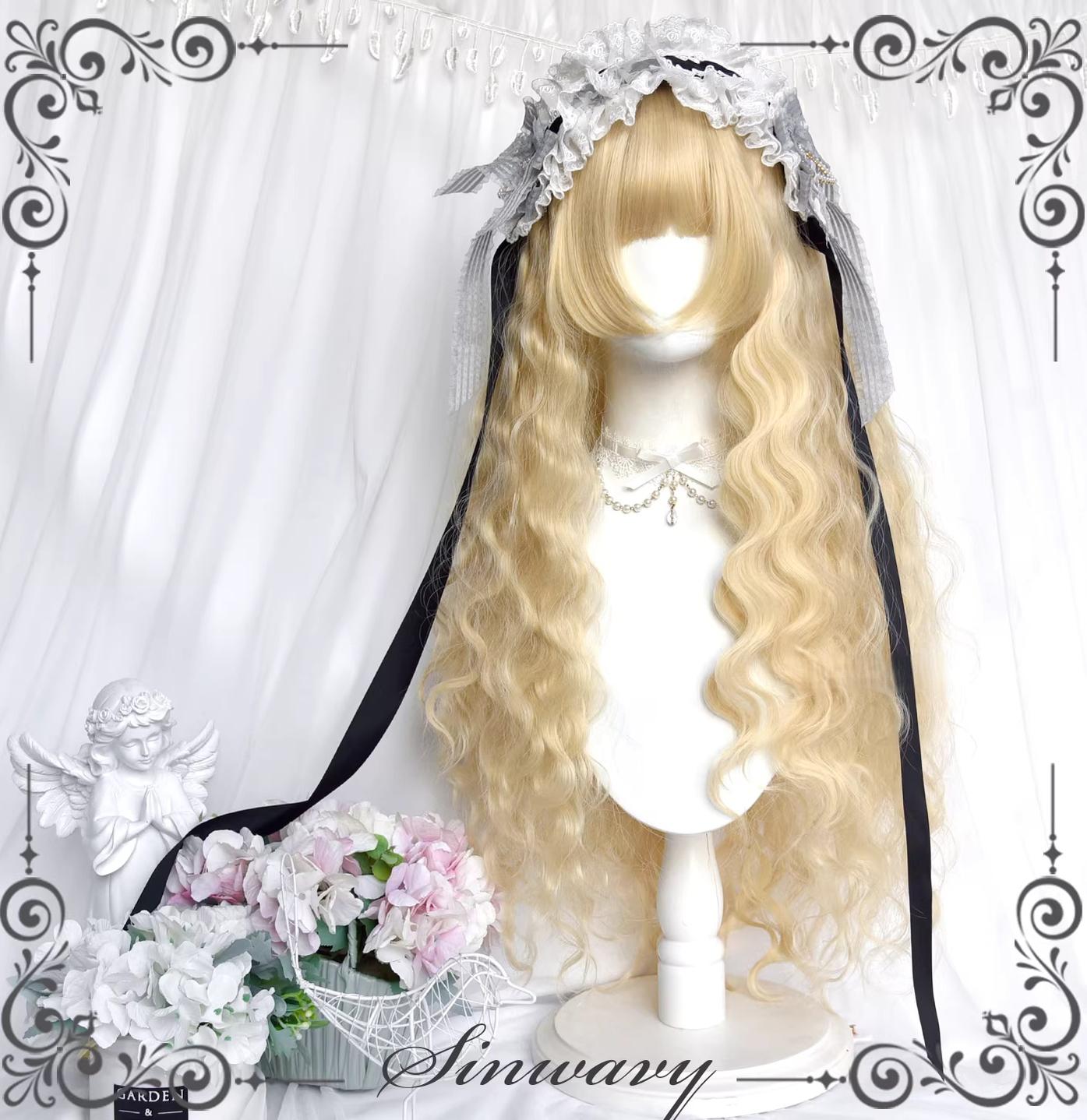 Sinwavy - Doll-like Lolita Long Curly Wig - Comic Sideburns Wig