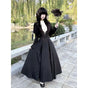 Black Long Dress - Long Sleeve / M