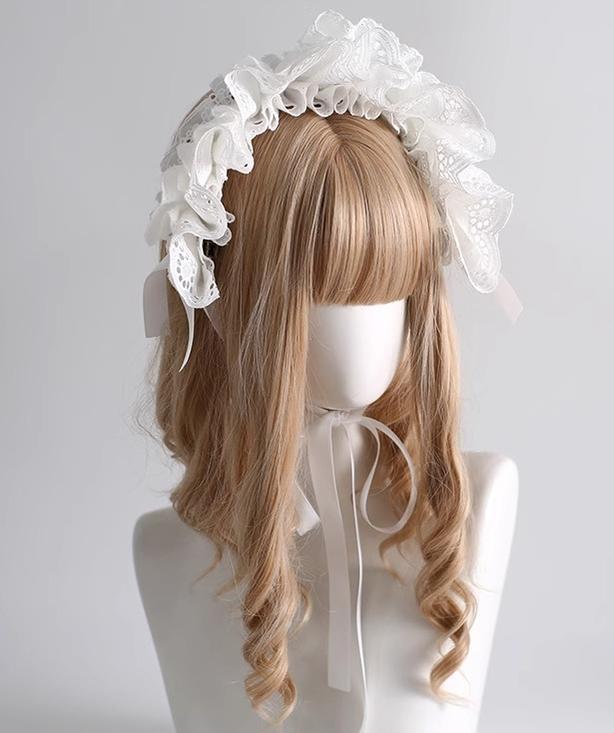 Xiaogui - Doll-Like Lace Lolita Hairband - Headwear