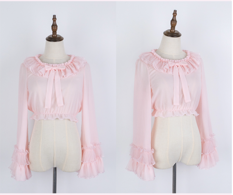 Sakurada Fawn - Plus Size Lolita Blouse Cheese - Chocolate Long Sleeve Innerwear