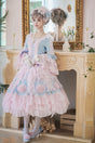 S / blue with pink / blouse