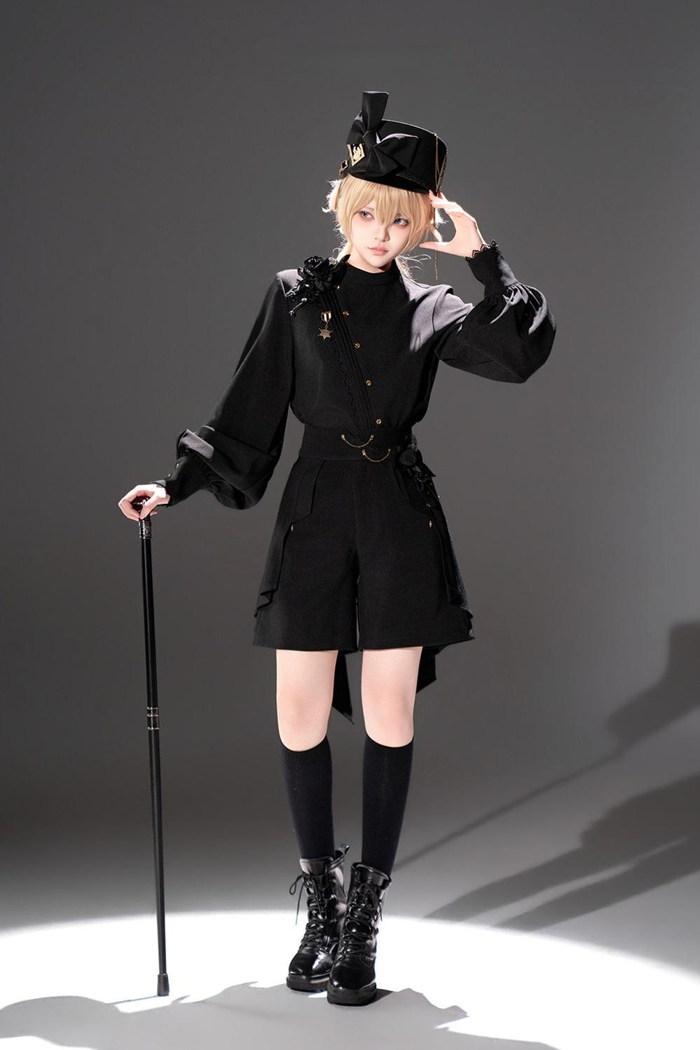 Princess Chronicles - Rose's Will - Ouji Lolita Shirt, High-Low Hem Shorts