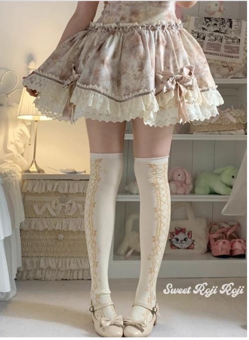 Roji Roji - Classic Lolita Socks Autumn - Mid-calf Cotton Socks Socks