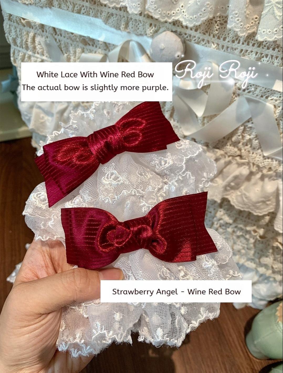 Roji Roji - Sweet Lolita Lace Bow Cuffs - Elastic Wrist Hand Accessory