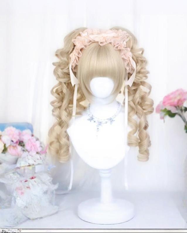 Dalao Home - Blonde Lolita Wig - Detachable Roman Roll Ponytails Wig