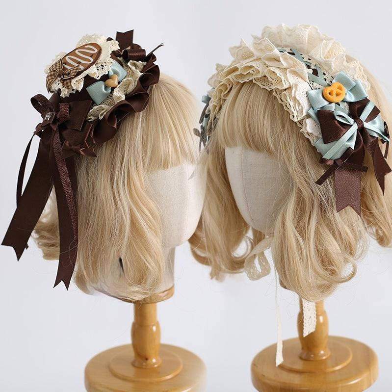 Xiaogui - Sweet Lolita Headband and Top Hat - with Candy Details Headwear