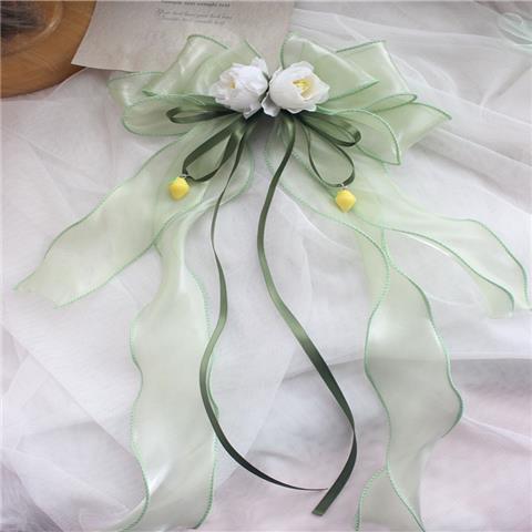 Original Design Hanfu Lemon Lily Hair Accessories Set Summer Ancient Style Lolita Green Fresh Side Clip Necklace