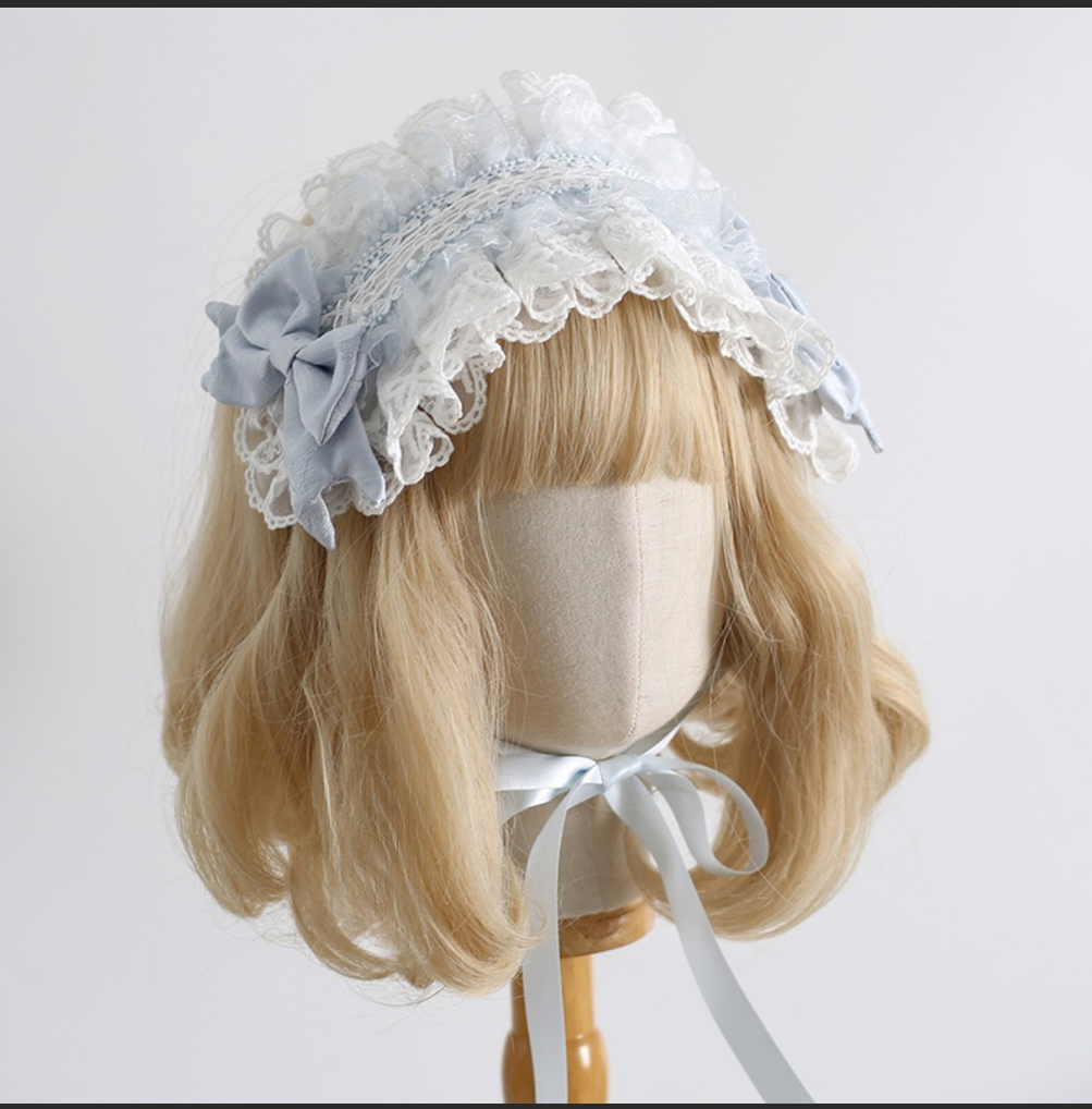 Xiaogui - Blue Sweet Lolita Lace Hair - Accessory Headwear