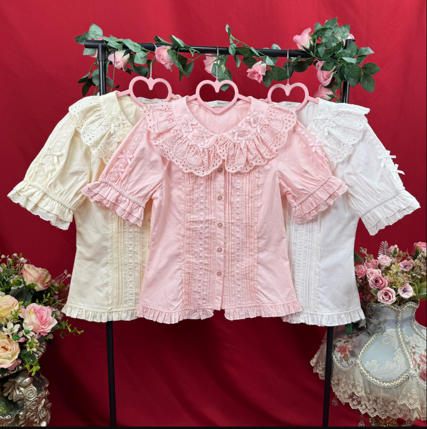 DMFS Lolita - Sunflower - Sweet Lolita Peter Pan Collar Blouse, Cotton Fabric