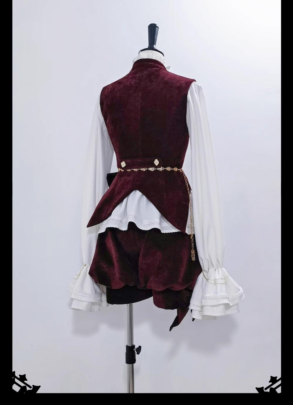 Princess Chronicles - Hunting Rabbit - Vintage Red Ouji Suit With Bunny Ear Hooded Jacket