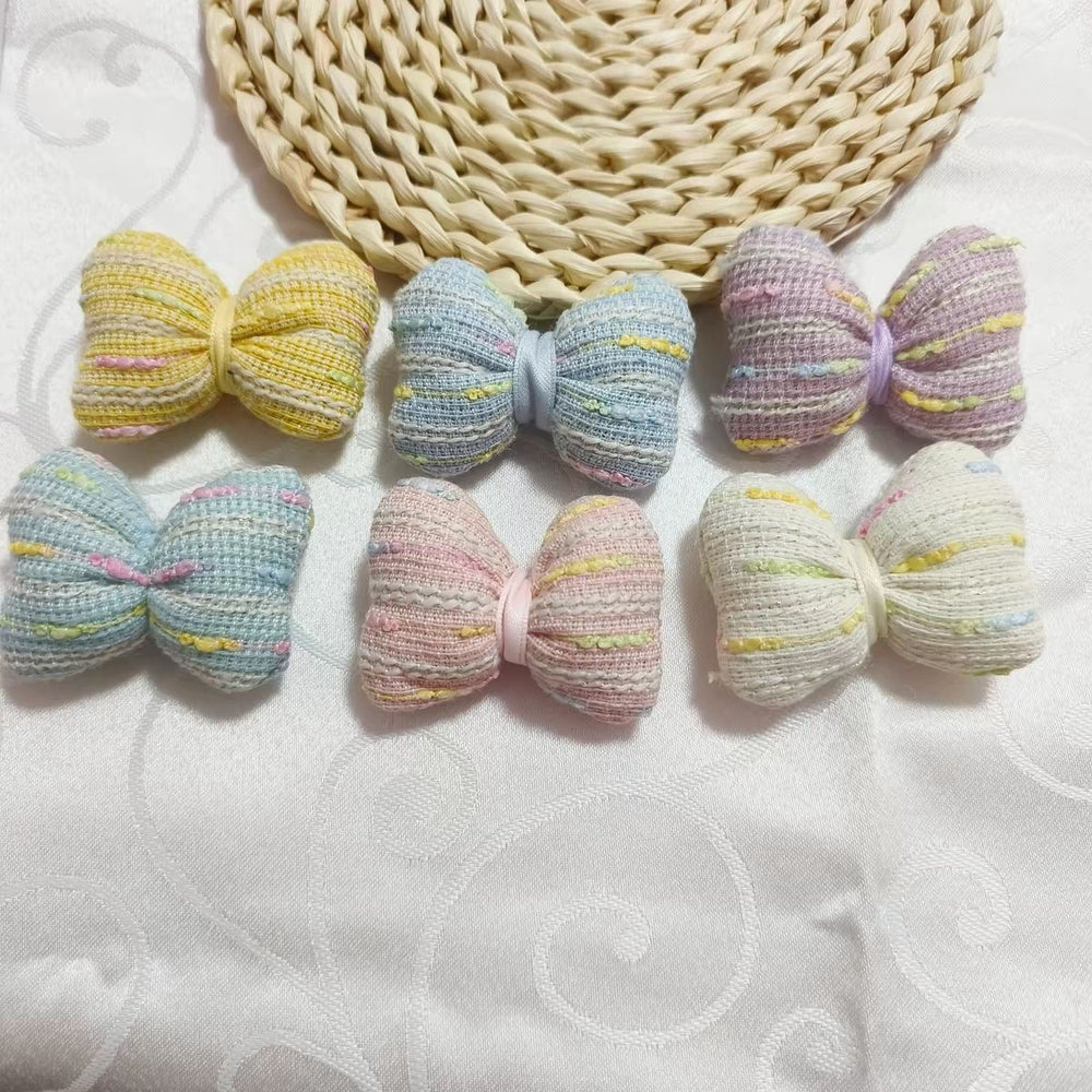 Handmade - Color-Block Fabric Bow - Brooch or Accent