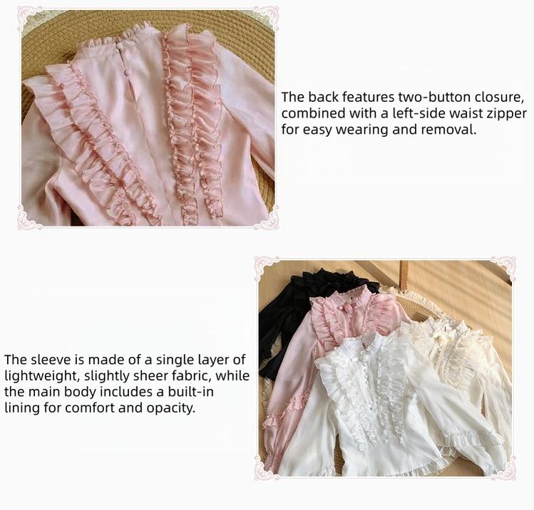 With PUJI - Miss Laura - Versatile Classic Lolita Blouse, Lattern Sleeves