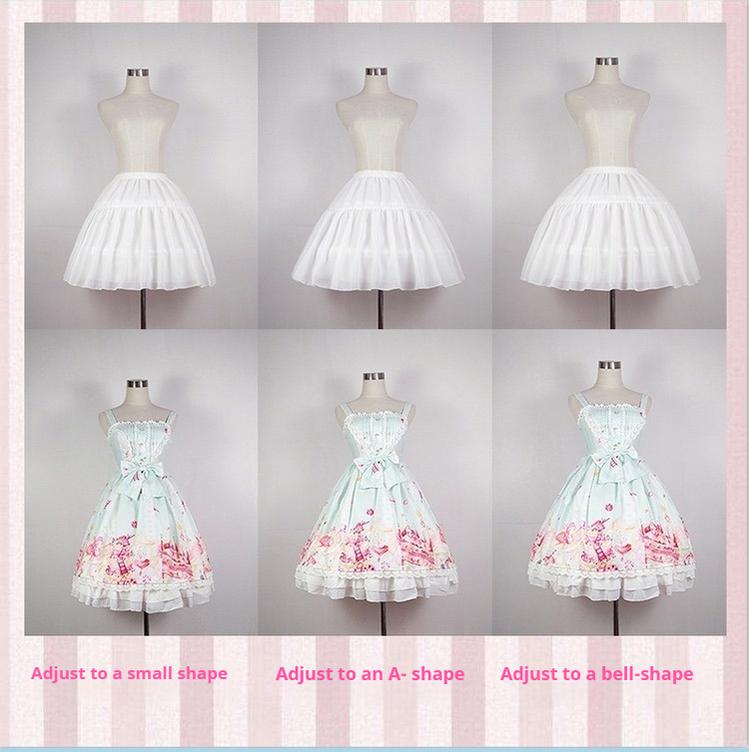 Krncrlo - Adjustable Lolita Hoop Puffy - Petticoat, 17.7" (45 cm) Petticoat