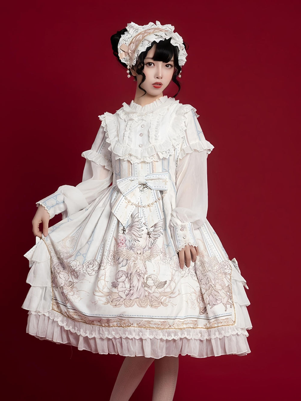 OCELOT - Chiffon Classic Lolita OP Dress - Long Sleeve OP Dress
