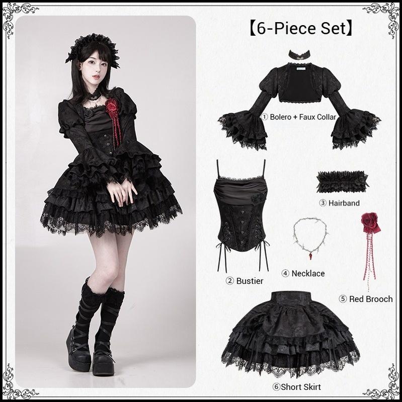 Twilight - Black Gothic Lolita Skirt Set, Witch-Inspired (L M S) 43525:778379