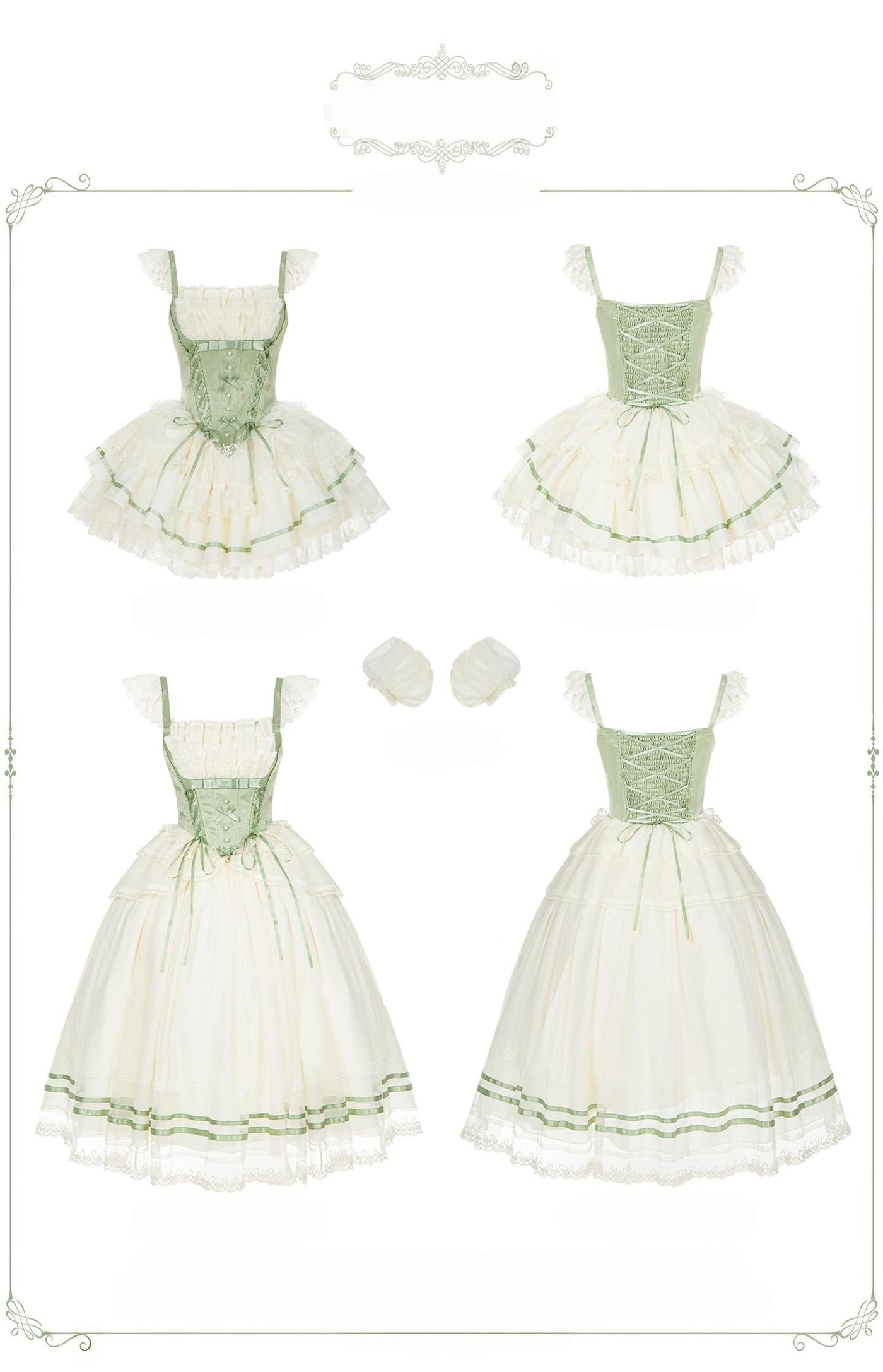 With PUJI - Unfailing - Classic Lolita Bow Jacquard Corset JSK Dress
