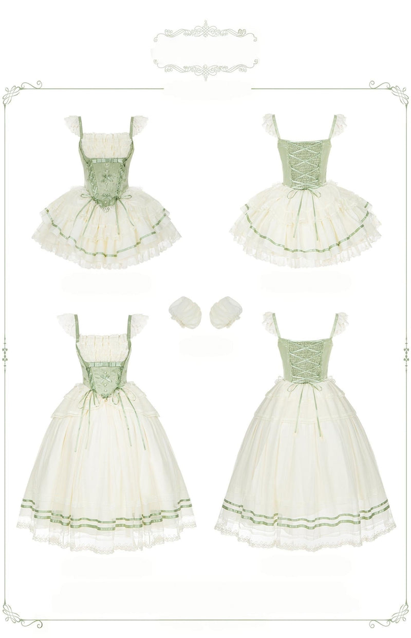 With PUJI - Unfailing - Classic Lolita Bow Jacquard Corset JSK Dress
