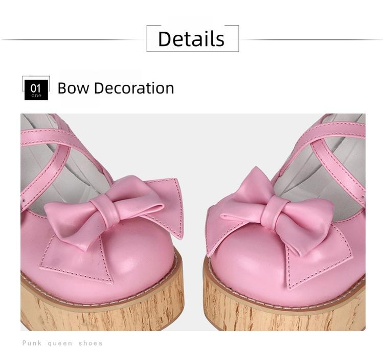 Angelic imprint - Sweet Lolita Platform Shoes - Wood-grain Outsole Shoes