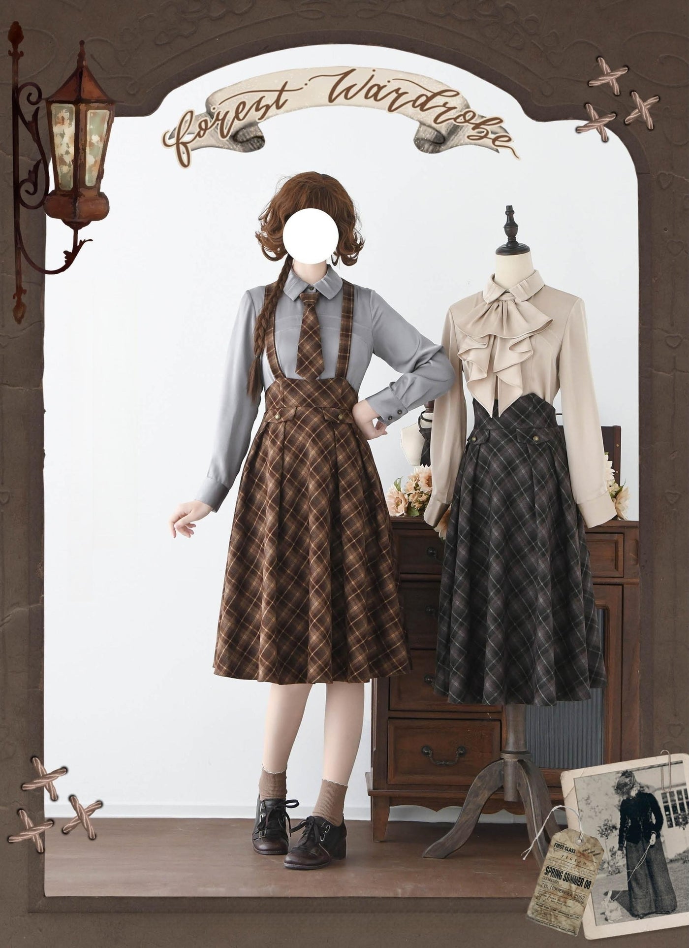 Forest Wardrobe - Forest Dew - Elegant Lolita Slim Fit Shirt, Detachable Jabot